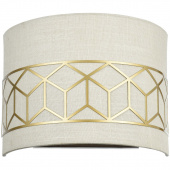 Kinkiet szeroki ze złotą ramką geometryczną Messina Maytoni Classic H223-WL-02-G