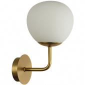 Kinkiet szklana kula na złotej, prostej podstawie Erich Maytoni Modern MOD221-WL-01-G