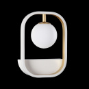 Kinkiet szklana kula w metalowej, białej ramce Avola Maytoni Modern MOD431-WL-01-WG