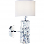 Kinkiet z białym abażurem i ozdobnymi szkiełkami Talento Maytoni DIA008WL-01CH