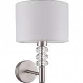 Kinkiet z białym abażurem, szklane dodatki Lincoln Maytoni Modern MOD527WL-01N