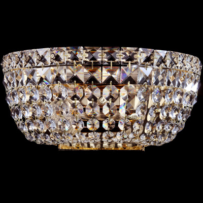 Kinkiet z kryształów o szlifie w kształcie rombu Basfor Maytoni Classic DIA100-WL-02-G