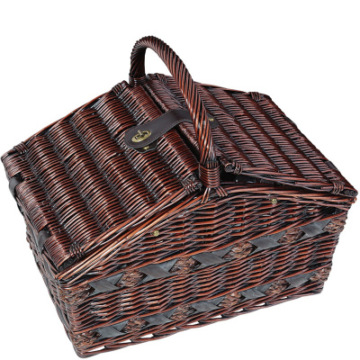 Kosz piknikowy z wiklinowym uchwytem i wyposażeniem dla 4 osób Cilio Como CI-155105