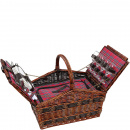 Kosz piknikowy z wiklinowym uchwytem i wyposażeniem dla 4 osób Cilio Como CI-155105