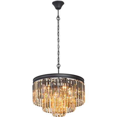 Kryształowa lampa wisząca, bursztynowe kryształy Vitaluce VE5154-1/6+3+1