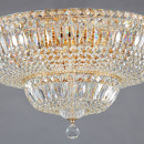 Kryształowa, okrągła lampa sufitowa, złota konstrukcja Basfor Maytoni Classic DIA100-CL-16-G