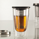 Kubek izolowany ze stalowym zaparzaczem do herbaty Primo Jenaer Glas SH-116576-1