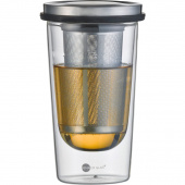 Kubek izolowany ze stalowym zaparzaczem do herbaty Primo Jenaer Glas SH-116576-1