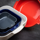 Kwadratowa forma ceramiczna, emaliowana 37x31 cm Peugeot Appolia czerwona PG-60138