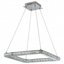 Kwadratowa lampa wisząca LED ze szklanymi kryształami 42x42 cm Lords Candellux 31-34854