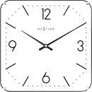 Kwadratowy zegar ścienny Basic Dome Nextime 35 x 35 cm, biały 3174