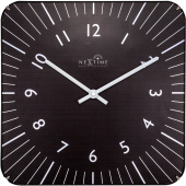 Kwadratowy zegar sterowany radiowo Alex Radio Control Nextime 35 x 35 cm, czarny 3240 ZW