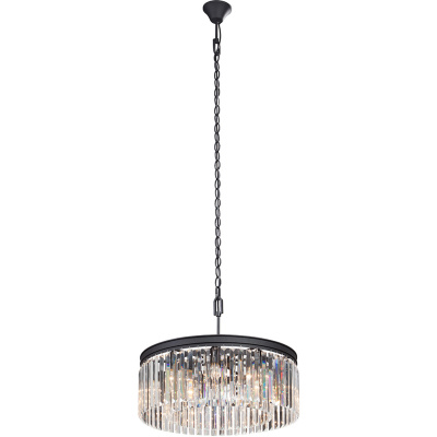 Lampa kryształowa okrągła 58 cm, proste kryształy Vitaluce VE5180-1/9