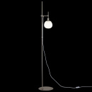 Lampa podłogowa, biała kula na niklowanej podstawie Erich Maytoni Modern MOD221-FL-01-N