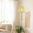 Lampa podłogowa chromowana podstawa i złoty abażur Diva Candellux 51-55088