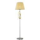 Lampa podłogowa chromowana podstawa i złoty abażur Diva Candellux 51-55088