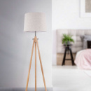 Lampa podłogowa na drewnianym trójnogu Calvin Maytoni Modern Z177-FL-01-BR