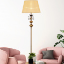 Lampa podłogowa patynowana podstawa i złoty abażur Adonis Candellux 51-27542