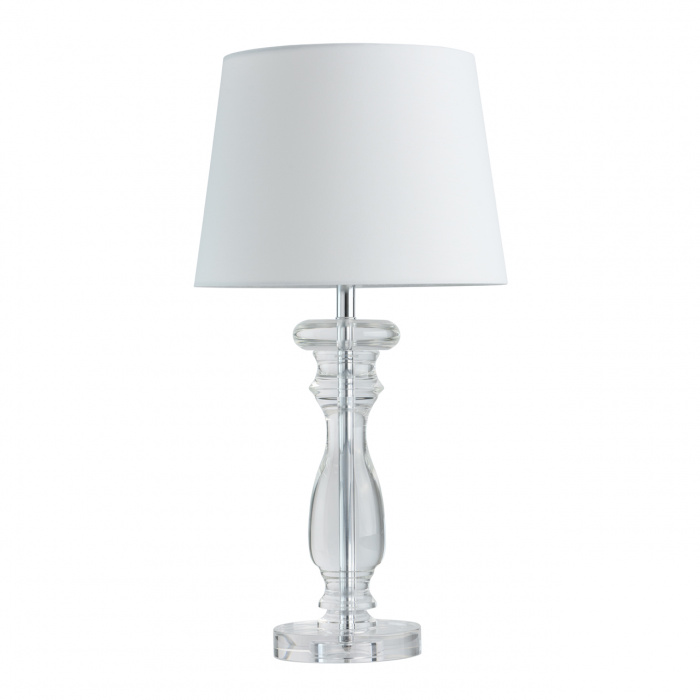 Lampa stołowa kryształowa podstawa i biały abażur MW-LIGHT Elegance
