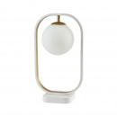 Lampa stołowa, szklana kula w biało-złotej ramce Avola Maytoni Modern MOD431-TL-01-WG