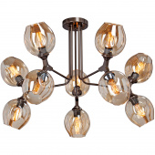 Lampa sufitowa bursztynowe klosze na 10 żarówek Vitaluce VE4816-7/10PL