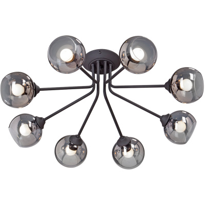 Lampa sufitowa czarna, klosze kule antracytowe szkło Vitaluce VE4724-1/8PL