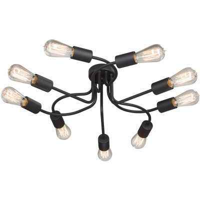 Lampa sufitowa czarna na żarówki bez kloszy Vitaluce VE4449-1/9PL