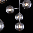 Lampa sufitowa kule z dymionego szkła na chromowanej podstawie Dallas Maytoni MOD545PL-12CH