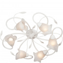 Lampa sufitowa okrągła, biała w stylu kwiatowym Vitaluce VE3815-0/6PL