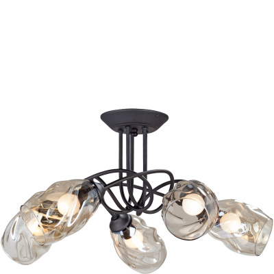 Lampa sufitowa, pięć bursztynowych kloszy Vitaluce VE4926-1/5PL