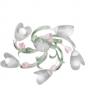 Lampa sufitowa różowe kwiaty i białe klosze Vitaluce VE1541/5PL