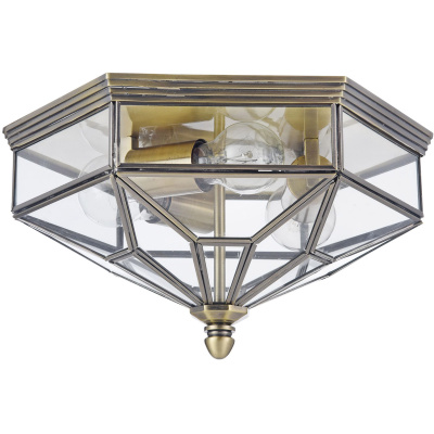 Lampa sufitowa wielokątna ze szkła i postarzanego metalu Zeil Maytoni Classic H356-CL-03-BZ