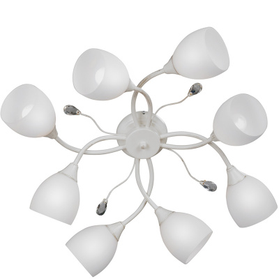 Lampa sufitowa z białymi kloszami na 8 żarówek Vitaluce VE3161-0/8PL