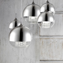 Lampa wisząca 5 kul niklowano-transparentnych z kryształami Fermi Maytoni Modern P140-PL-170-5-N