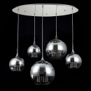 Lampa wisząca 5 kul niklowano-transparentnych z kryształami Fermi Maytoni Modern P140-PL-170-5-N