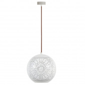 Lampa wisząca ażurowa, biała kula Bene Candellux 31-70586