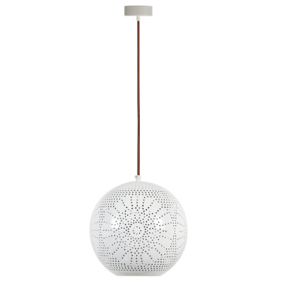 Lampa wisząca ażurowa, biała kula Bene Candellux 31-70586