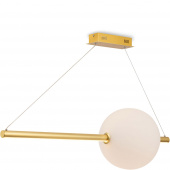 Lampa wisząca biała kula LED na złotym pręcie Freccia Maytoni MOD063PL-L30G3K