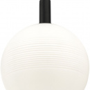 Lampa wisząca biała, szklana, prążkowana kula Perlas Maytoni P061PL-01W