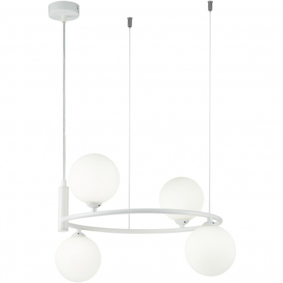Lampa wisząca białe kule, biały okrąg Ring Maytoni Modern MOD013PL-04W