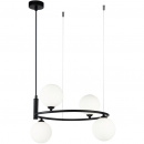 Lampa wisząca białe kule, czarny okrąg Ring Maytoni Modern MOD013PL-04B