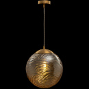Lampa wisząca bursztynowa kula falista 30 cm Dunas Maytoni P059PL-01BS