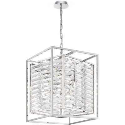 Lampa wisząca chromowana, kryształy w klatce Tening Maytoni MOD060PL-04CH