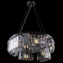 Lampa wisząca chromowana, okrągła, kolumny szklane Colline Maytoni MOD083PL-06CH