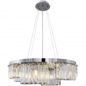 Lampa wisząca chromowana, okrągła, kolumny szklane Colline Maytoni MOD083PL-06CH