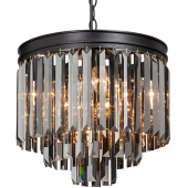 Lampa wisząca, czarne kryształy Vitaluce VE5174-1/4+4+1
