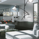 Lampa wisząca czarno-biała, metalowe klosze na wysięgnikach Zumba Candellux 33-72061