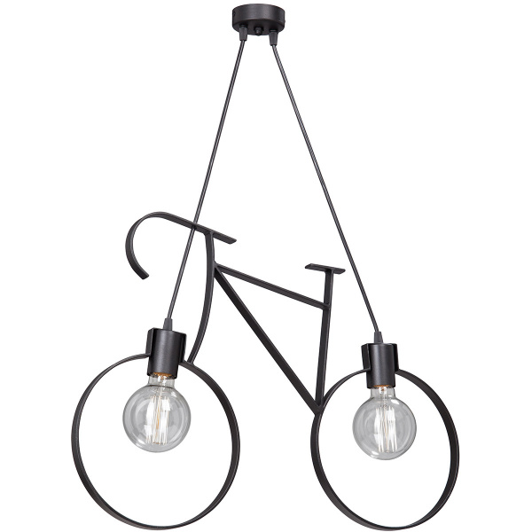 Lampa wisząca czarny rower na dwie żarówki Vitaluce