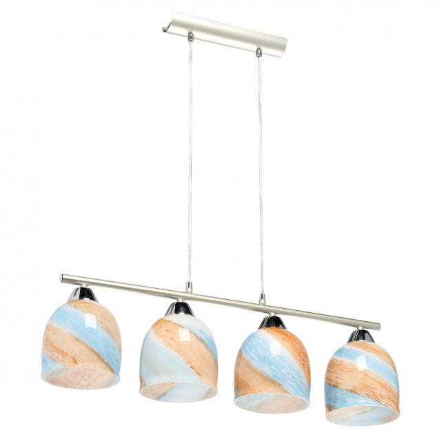 Lampa wisząca, cztery, szklane, pastelowe klosze Claire MW-LIGHT Megapolis