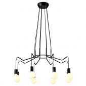 Lampa wisząca do dużego salonu, żarówki na czarnych przewodach Basso Candellux 38-71057